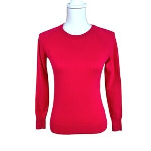 Halogen Cashmere Bright Pink Crewneck Pullover Sweater Size XSP X-Small Petite